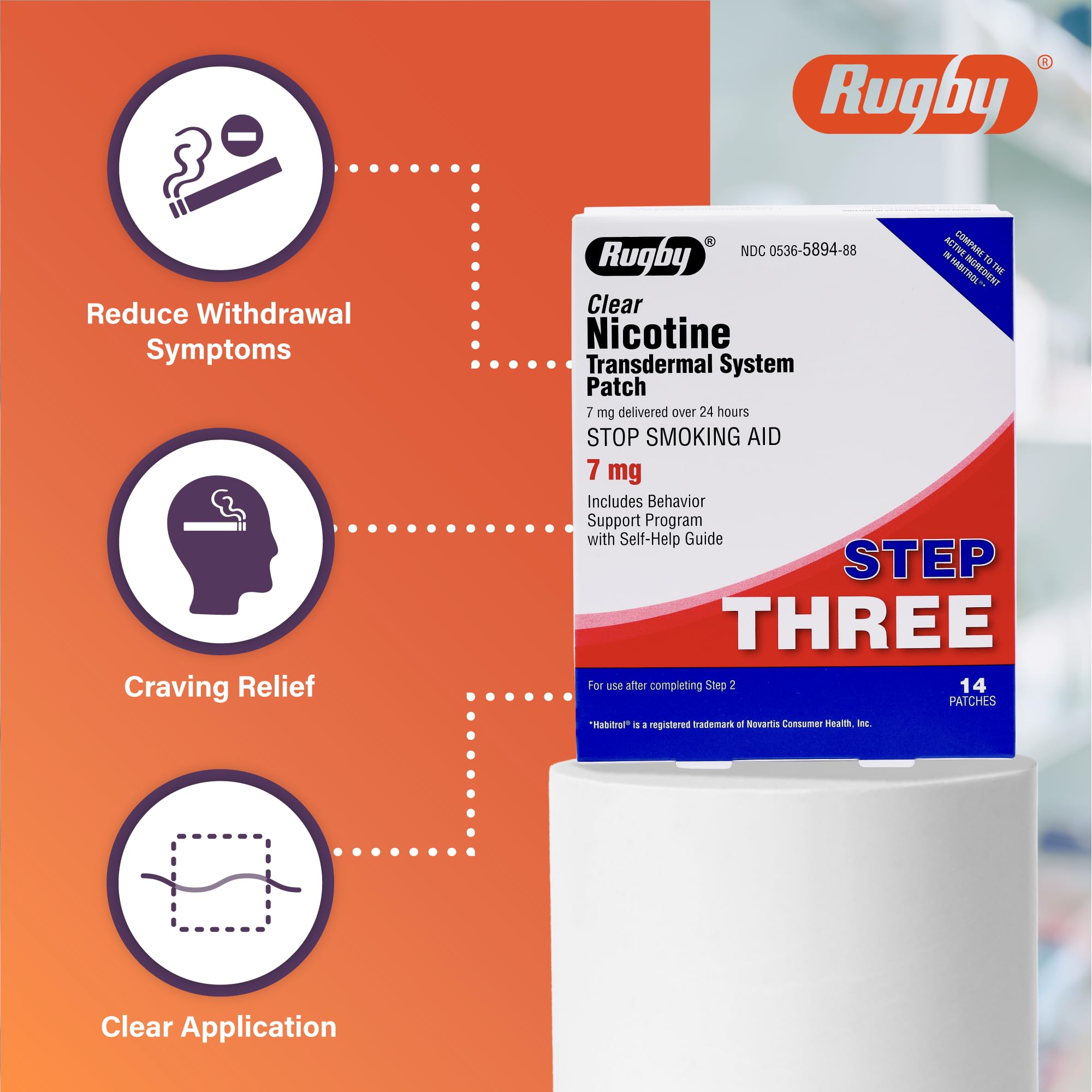 RUGBY LABORATORIES parche aplicado en brazo facilita control de antojos