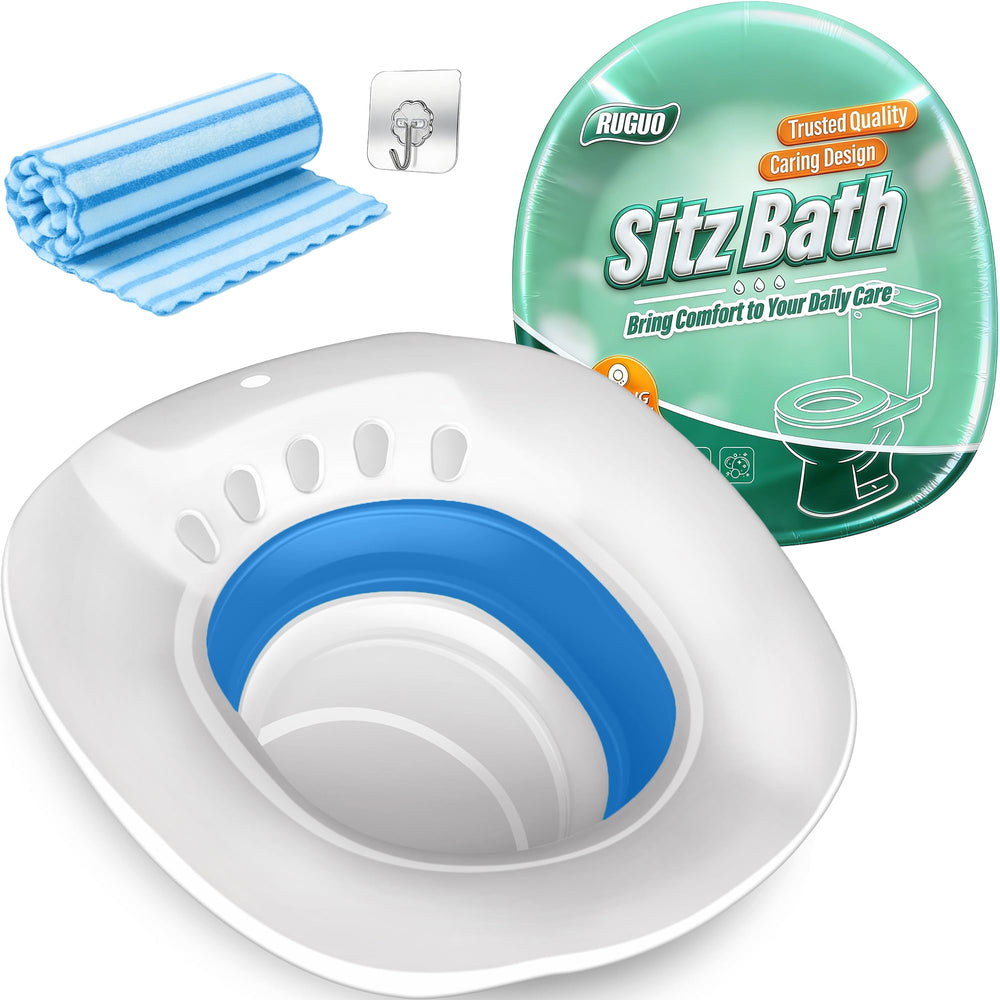 RuGuo vista frontal del sitz bath mostrando el diseño y facilidad de almacenamiento