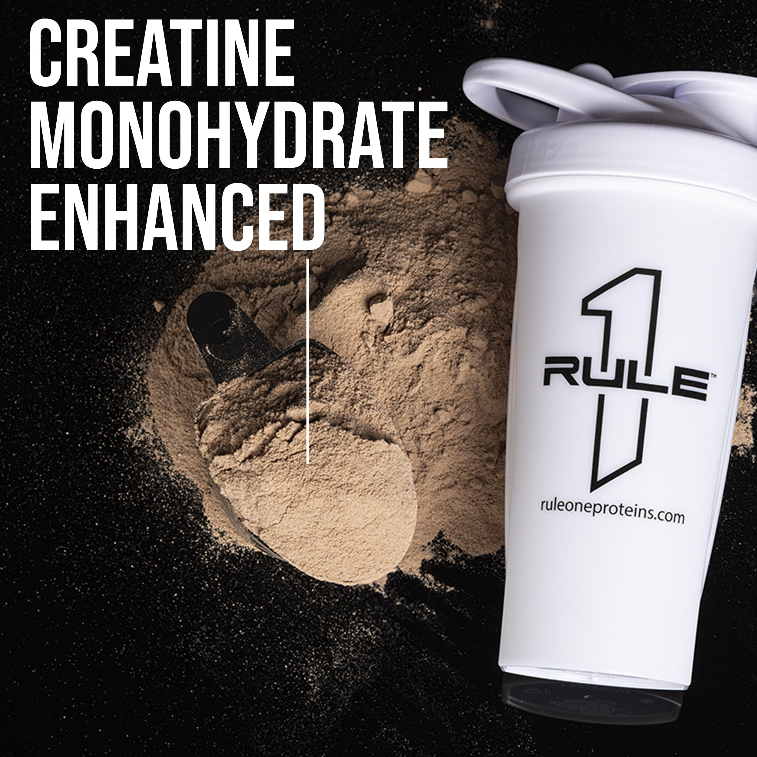 Rule 1 Proteins etiqueta de ingredientes destacando proteína y creatina