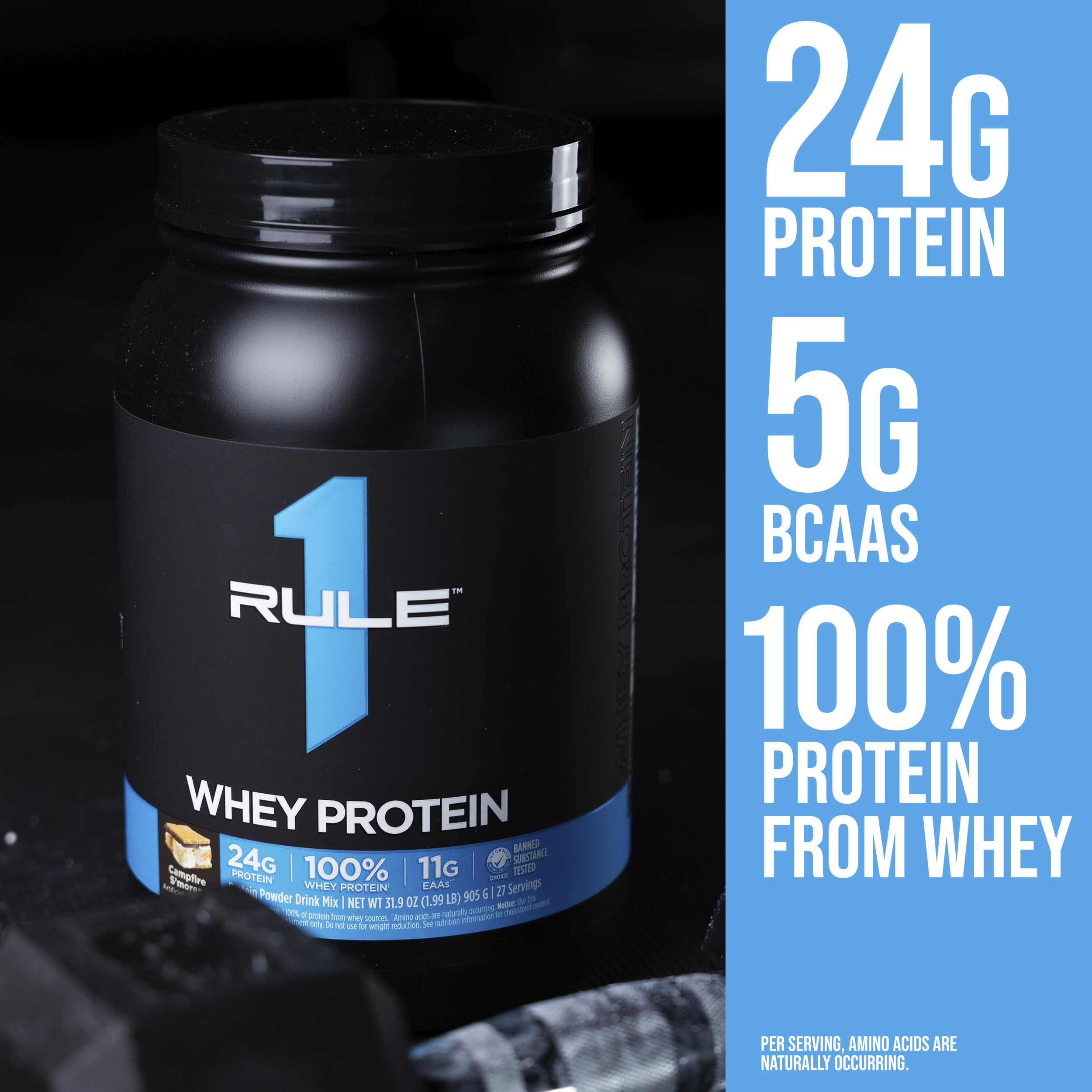 Rule 1 Proteins batido preparado en vaso, fácil de mezclar y listo tras el entrenamiento