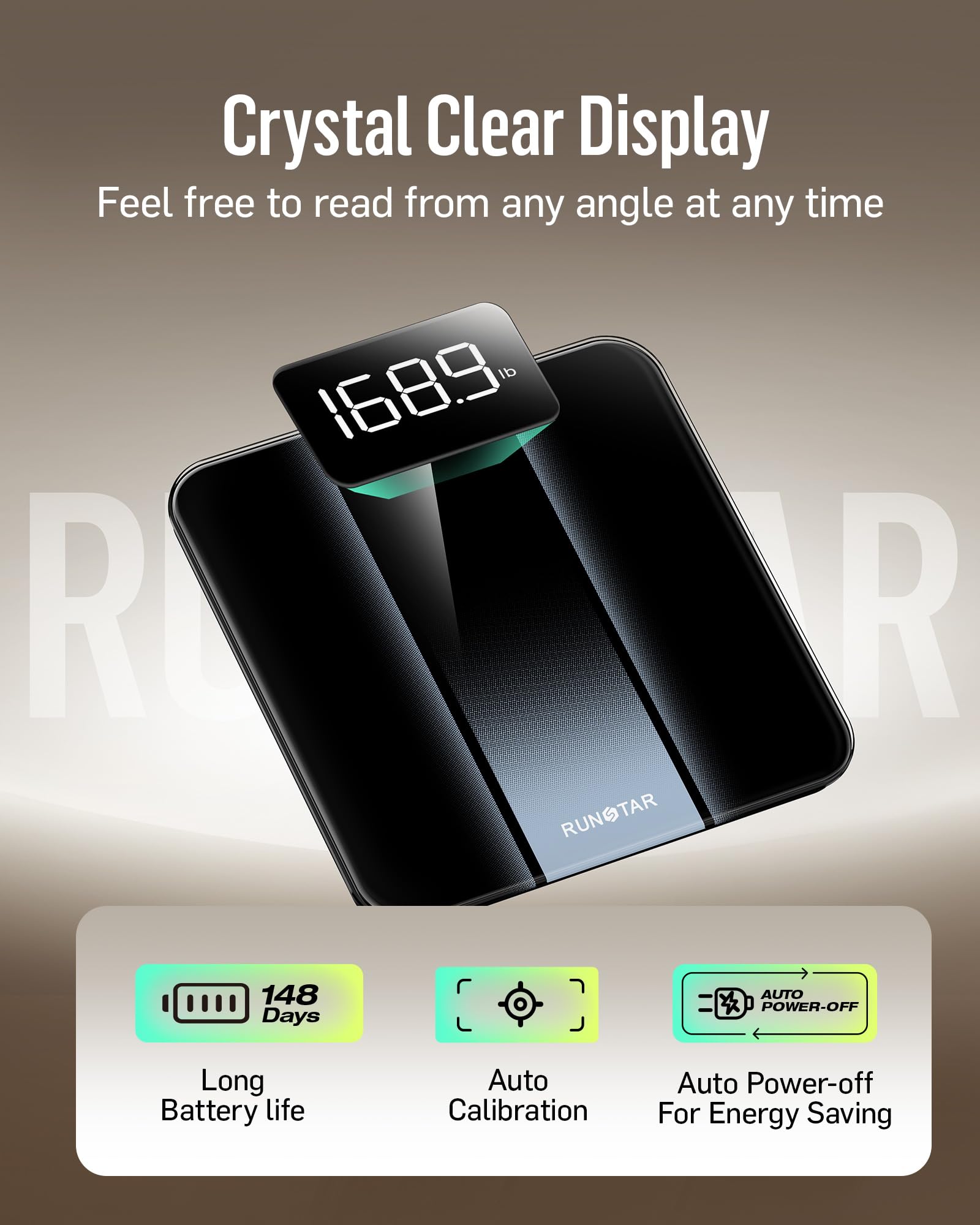 RunStar báscula en uso en baño mostrando comodidad y monitorización diaria