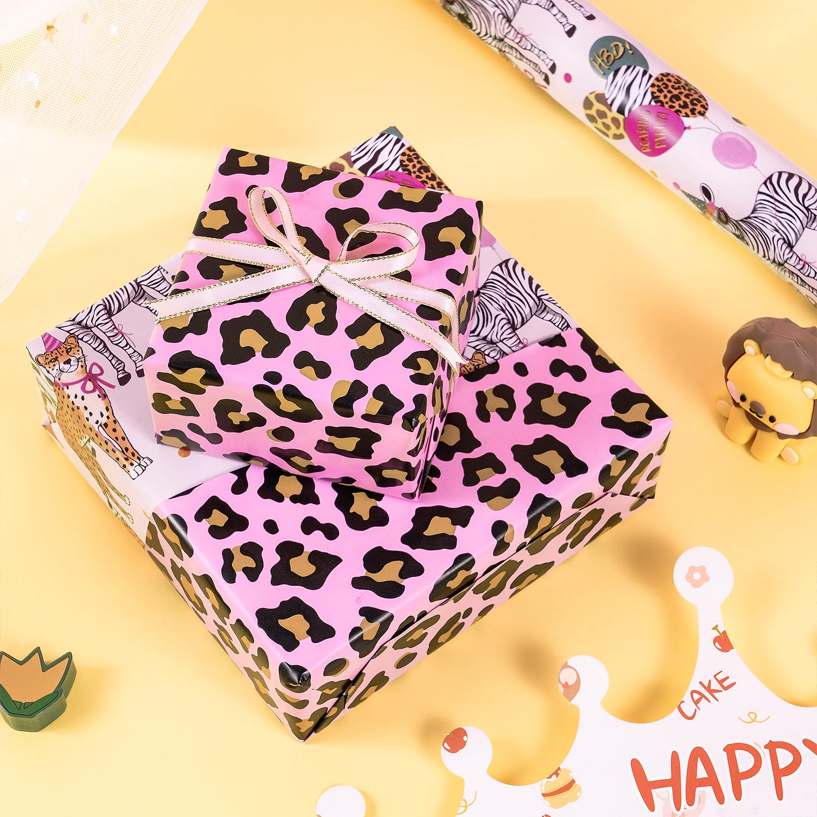 RUSPEPA papel envolviendo caja de cumpleaños con acabado profesional