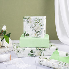 RUSPEPA regalo envuelto para boda con papel floral, acabado profesional