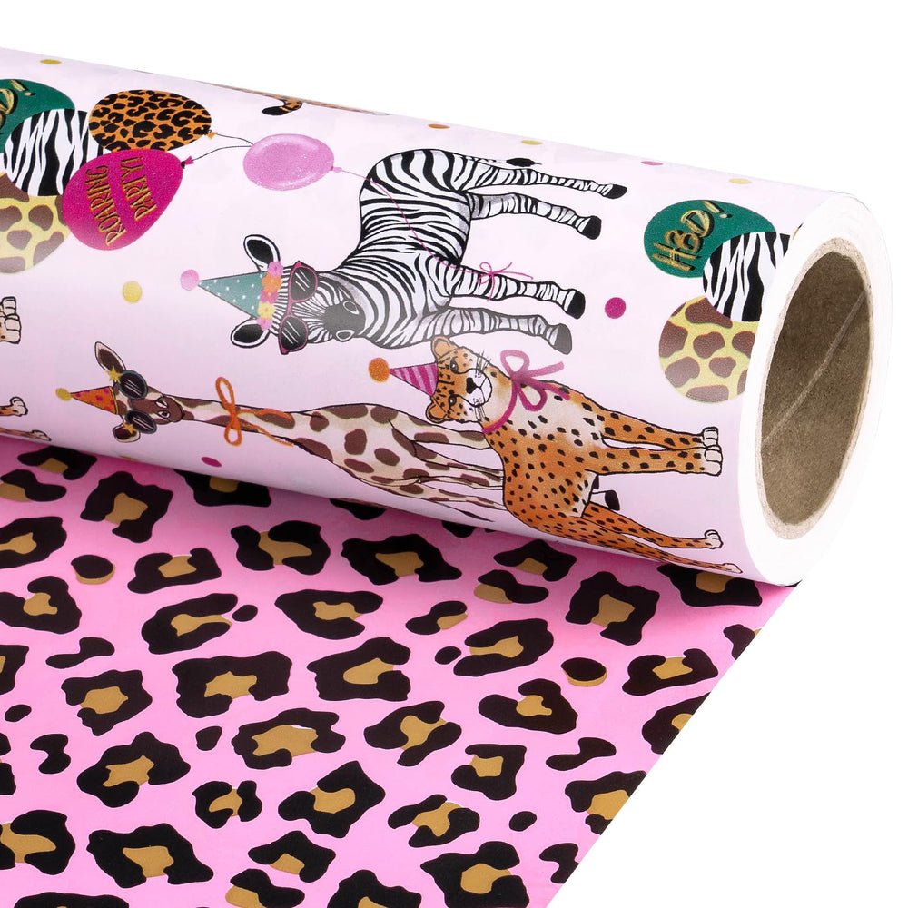 RUSPEPA frente safari con animales de fiesta para envolver regalos alegremente