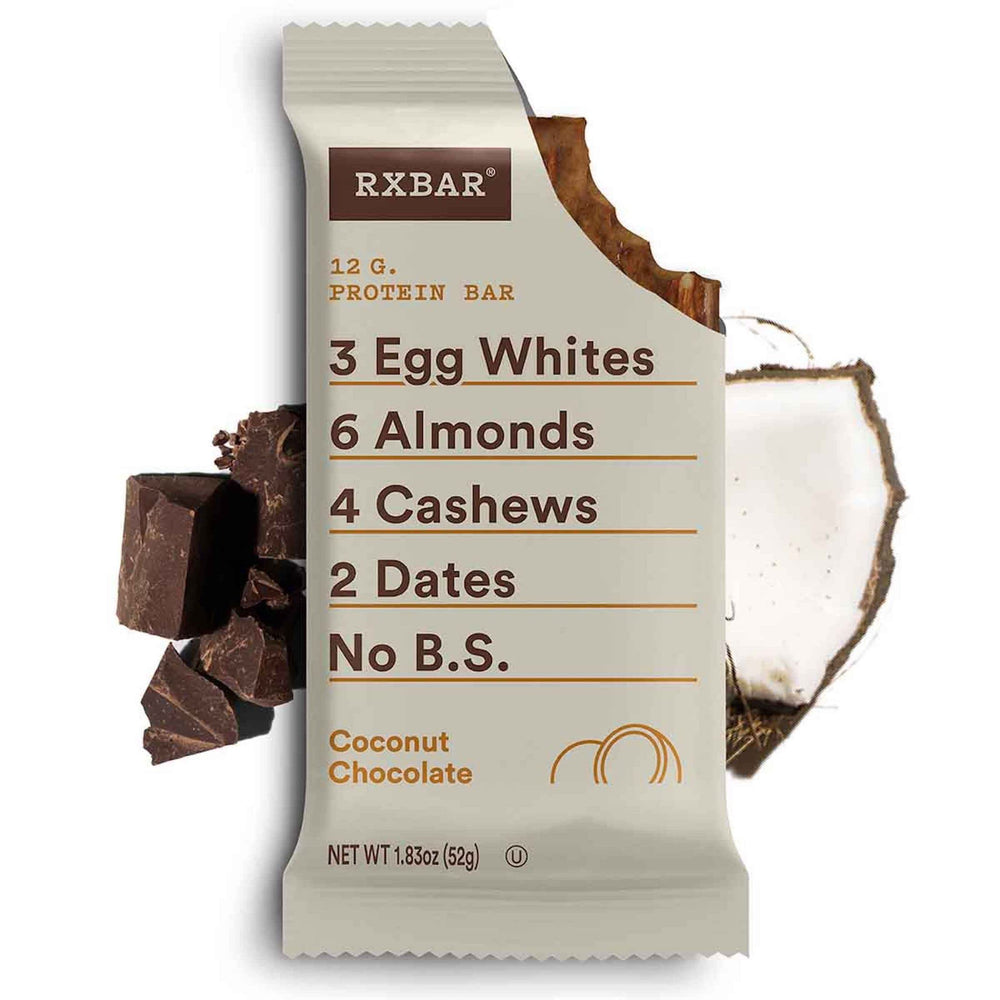 RXBAR etiqueta nutricional visible para transparencia de ingredientes