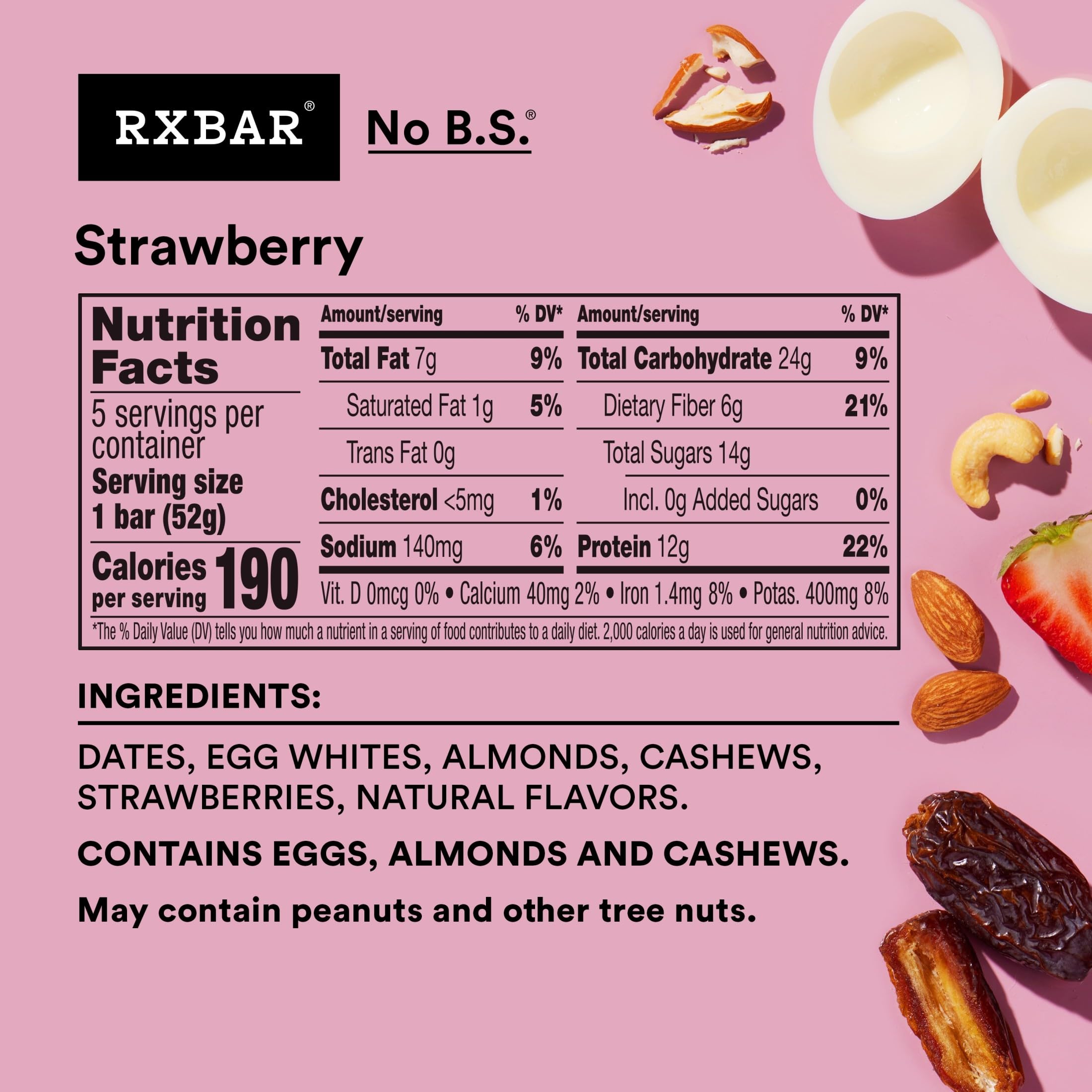 RXBAR barra abierta con textura masticable que demuestra ingredientes reales
