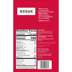 RXBAR barra junto a una regla para mostrar tamaño y porción