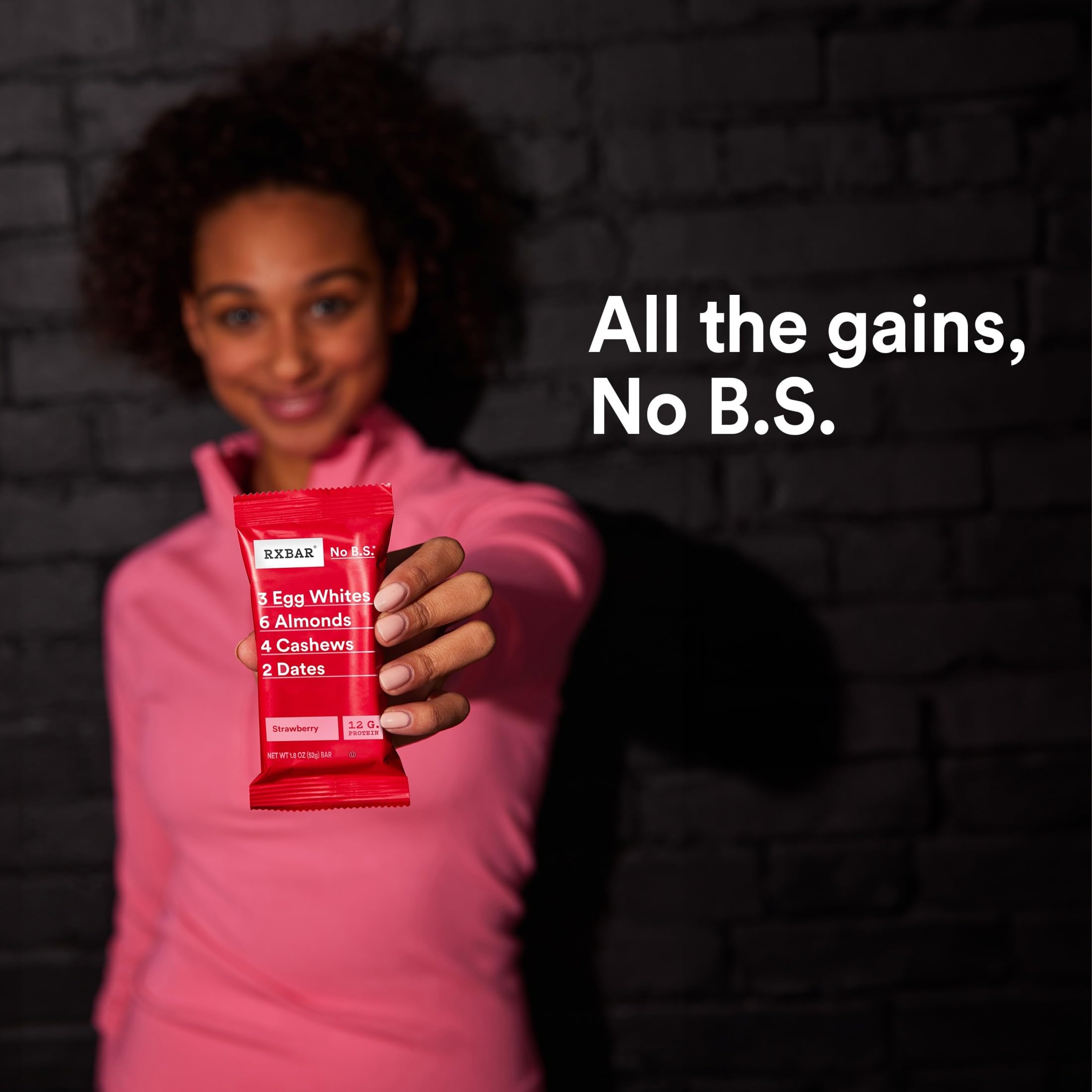 RXBAR etiqueta nutricional destacando 12g de proteína por barra