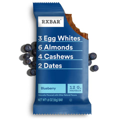 RXBAR ingredientes principales: arándanos, dátiles y frutos secos, clara calidad