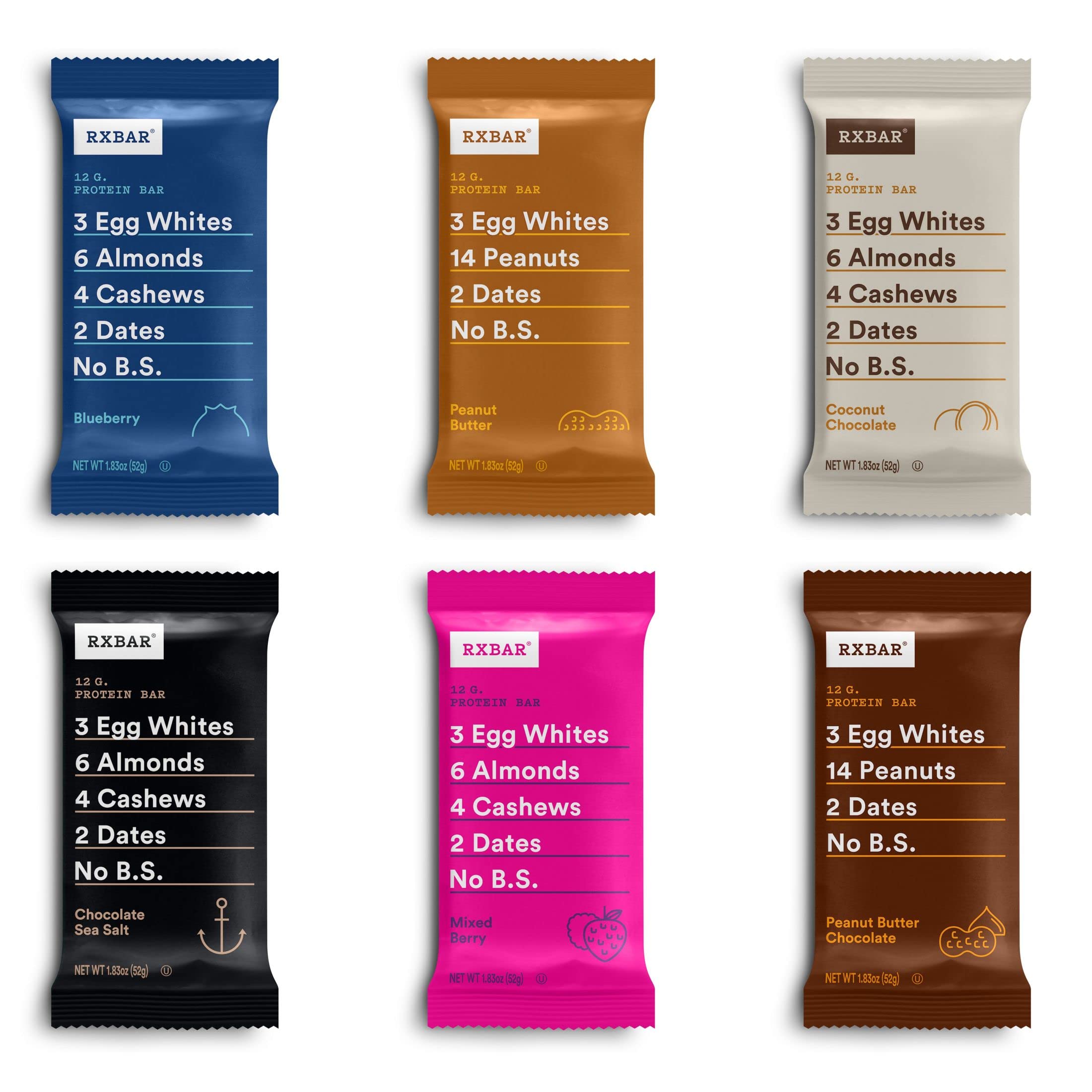 RXBAR pack delantero mostrando variedad y conveniencia