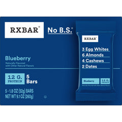 RXBAR comparación de tamaño junto a una mano, porción clara y transportable