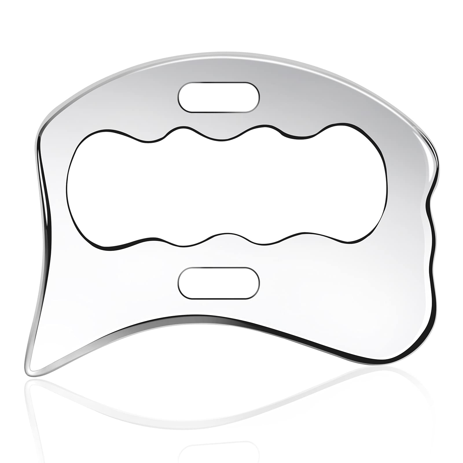 Rylpoint frente del gua sha mostrando diseño y beneficio de ergonomía