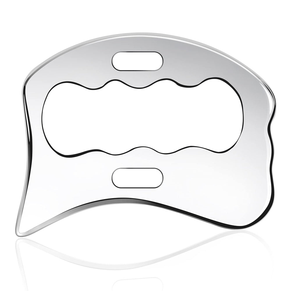 Rylpoint frente del gua sha mostrando diseño y beneficio de ergonomía