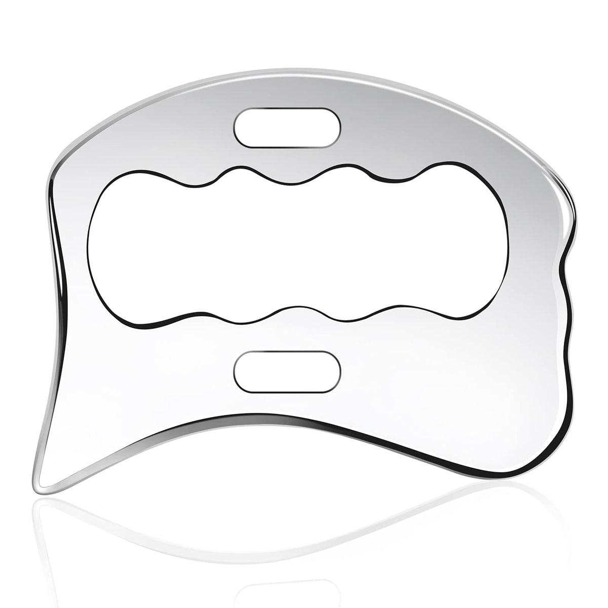 Rylpoint frente del gua sha mostrando diseño y beneficio de ergonomía