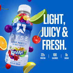RYSE Up Supplements botella fría en nevera lista para beber, mantiene frescura