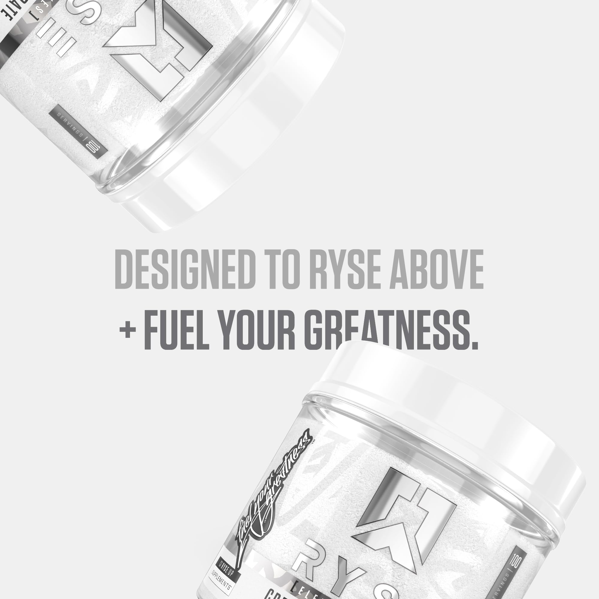 RYSE Up Supplements etiqueta con ingredientes y pureza, transparencia y calidad