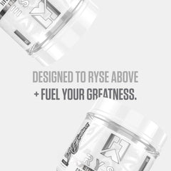 RYSE Up Supplements etiqueta con ingredientes y pureza, transparencia y calidad