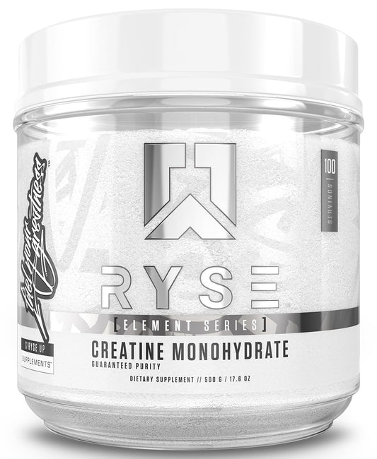 RYSE Up Supplements envase frontal que muestra presentación y cantidad, confianza de marca