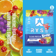 RYSE primer plano del polvo fino listo para mezclar con agua