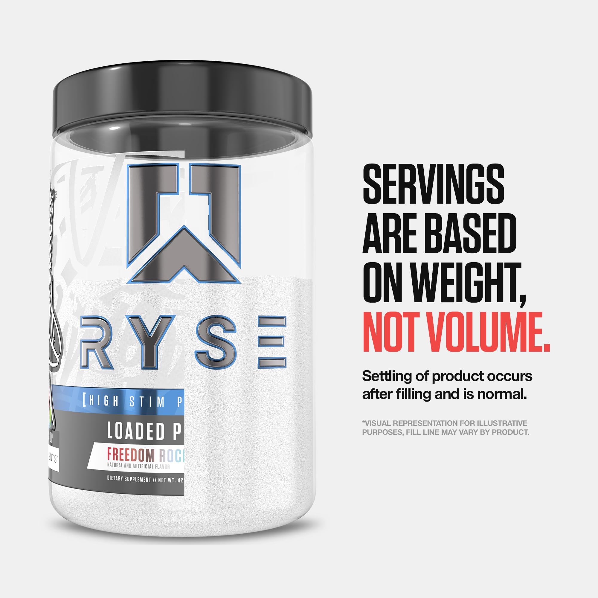 RYSE Up Supplements bote sobre banco de gimnasio, muestra uso en rutina activa