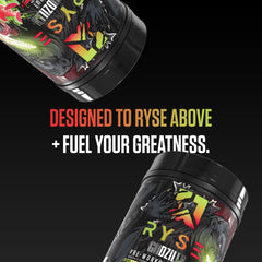 RYSE Up Supplements comparación de tamaño muestra porciones y rendimiento por bote