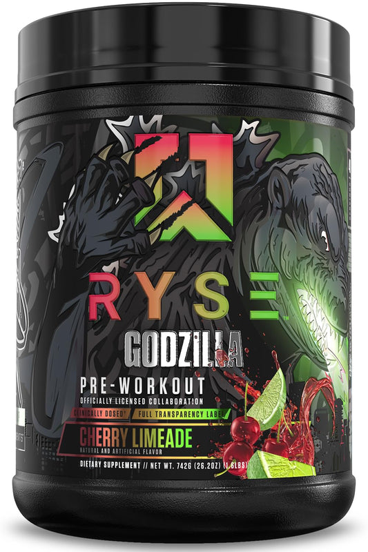 RYSE Up Supplements envase frontal mostrando diseño y beneficios visibles