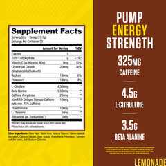 RYSE Up Supplements etiqueta lateral con panel de ingredientes y beneficios claros