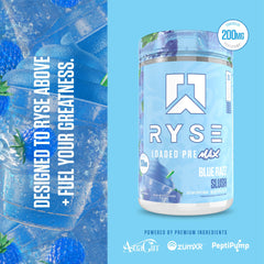 RYSE Up Supplements bebida preparada en vaso para energía sostenida durante entrenamiento