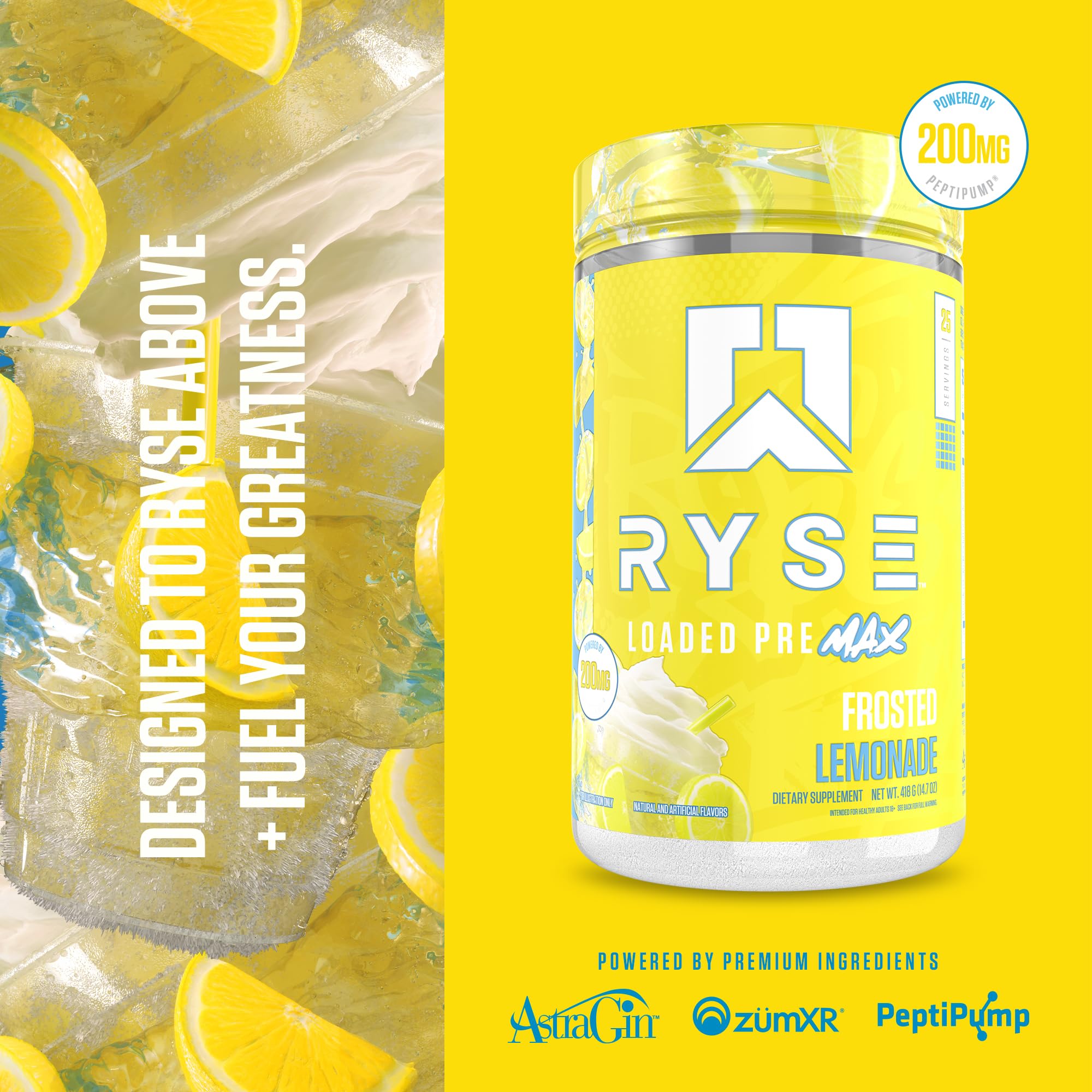 RYSE Up Supplements preparación en gimnasio mezclando scoop para energía sostenida