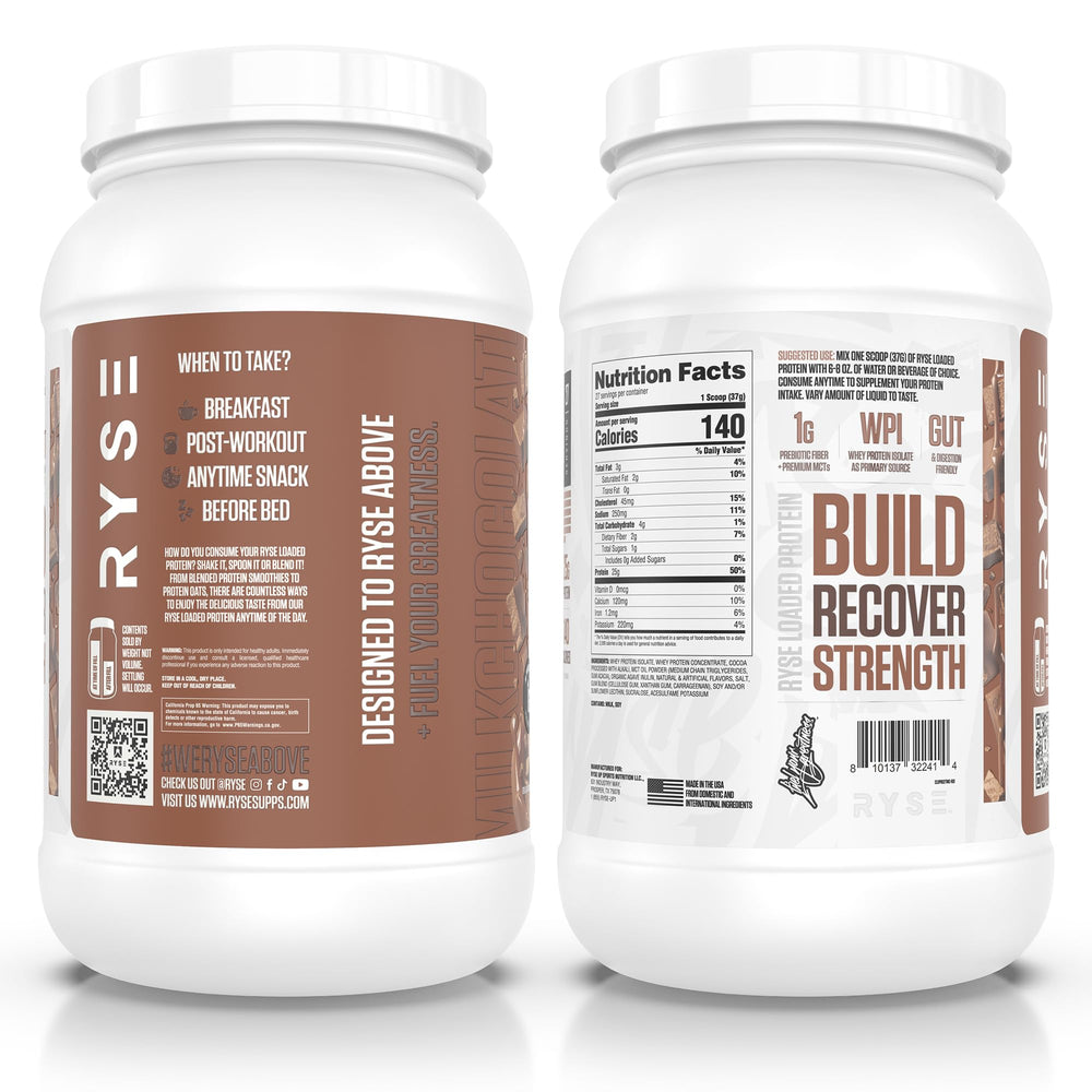 RYSE Up Supplements batido en gimnasio, apoyo energético pre y post entrenamiento