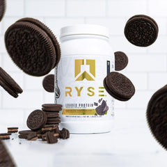 RYSE Up Supplements etiqueta nutricional detallada mostrando proteína y fibra prebiótica