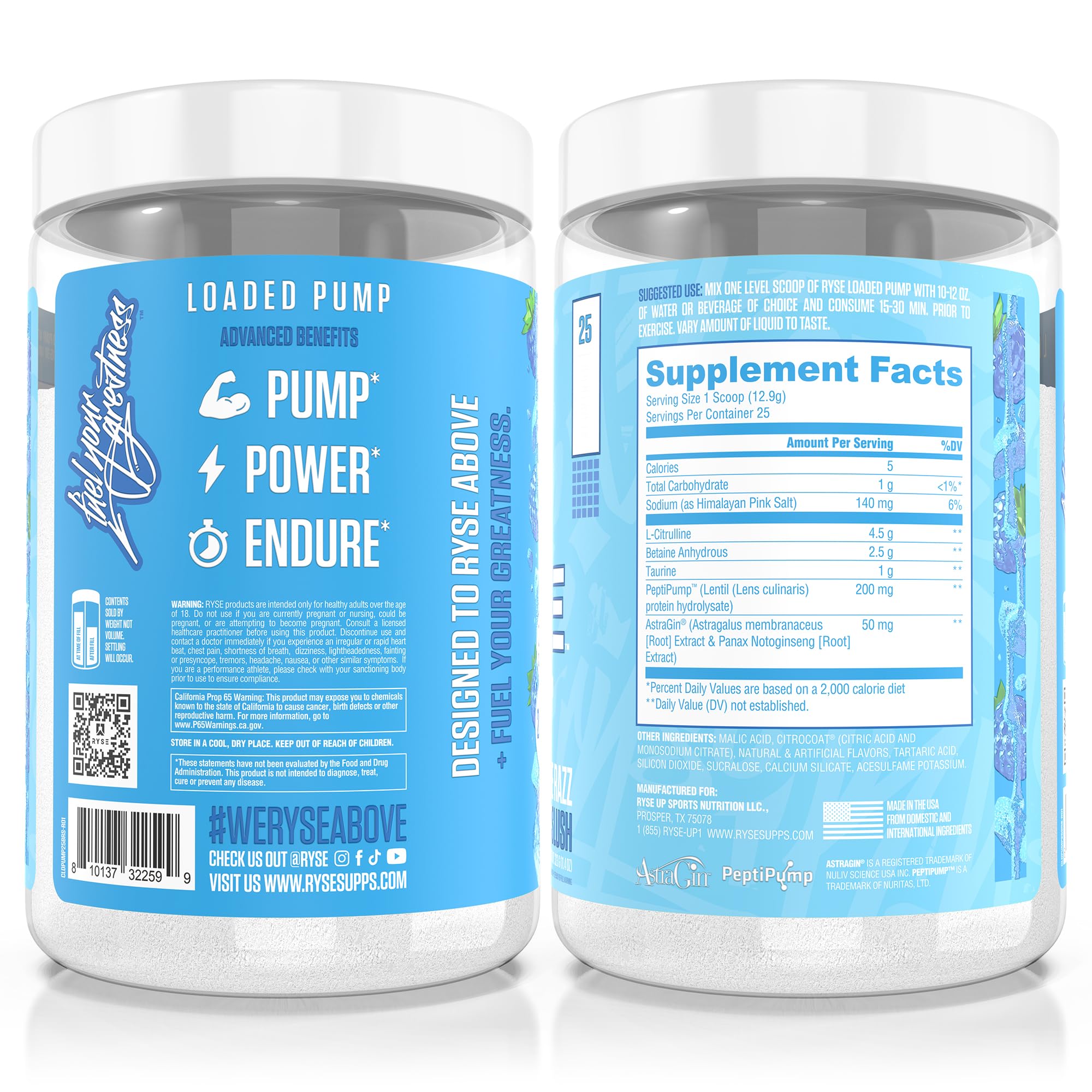 RYSE Up Supplements atleta en gimnasio tomando Loaded Pump para potencia y resistencia en sesión