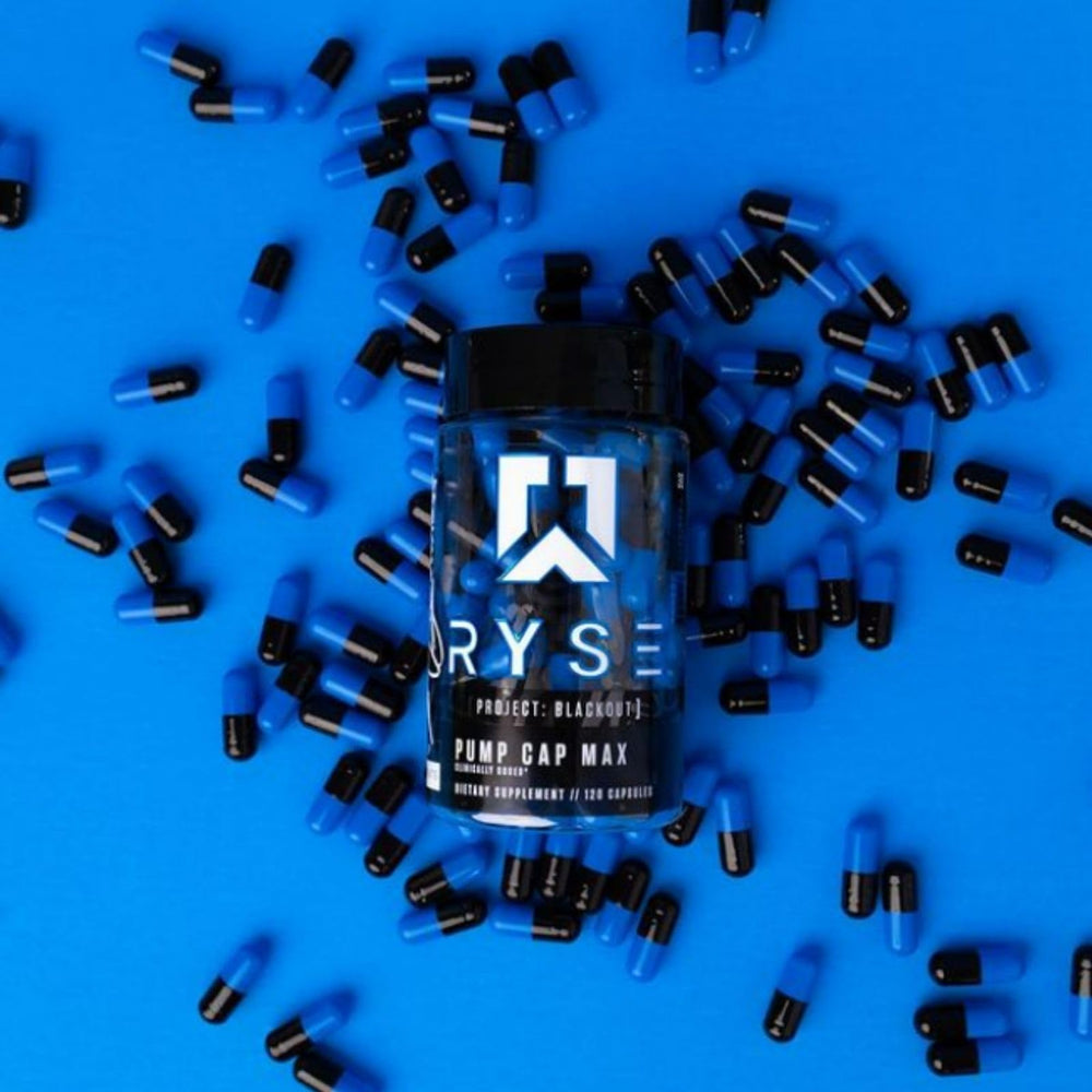 Presentación RYSE con ingredientes clave visualizados, enfoque en la formulación
