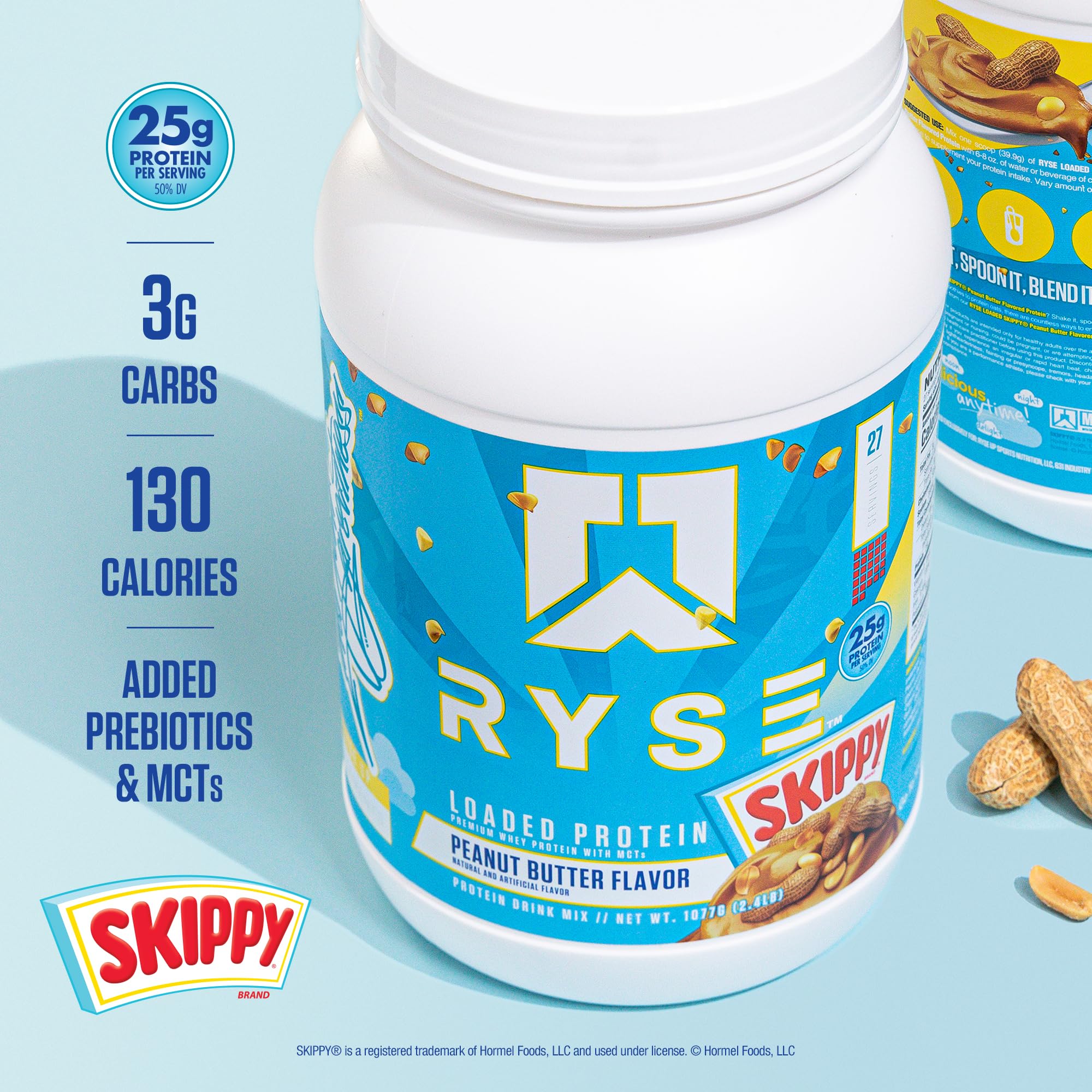 RYSE Up etiqueta nutricional y lista de ingredientes limpia y transparente