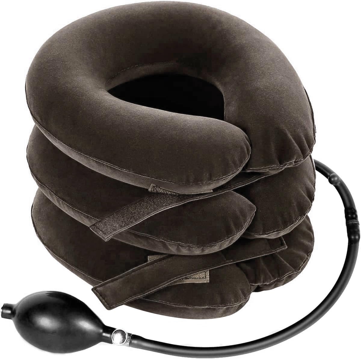 S dispositivo cervical frontal mostrando ajuste, ofrece soporte cómodo