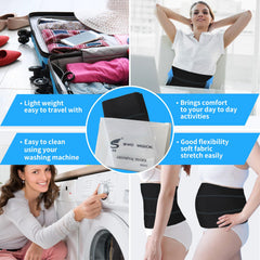 S faja comparación de talla mostrando ajuste 30 a 45 pulgadas