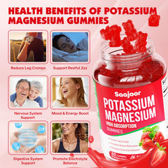 Etiqueta Saajoor con lista de ingredientes clave magnesio glicinato potasio D3 B6 y detalles nutrimentales