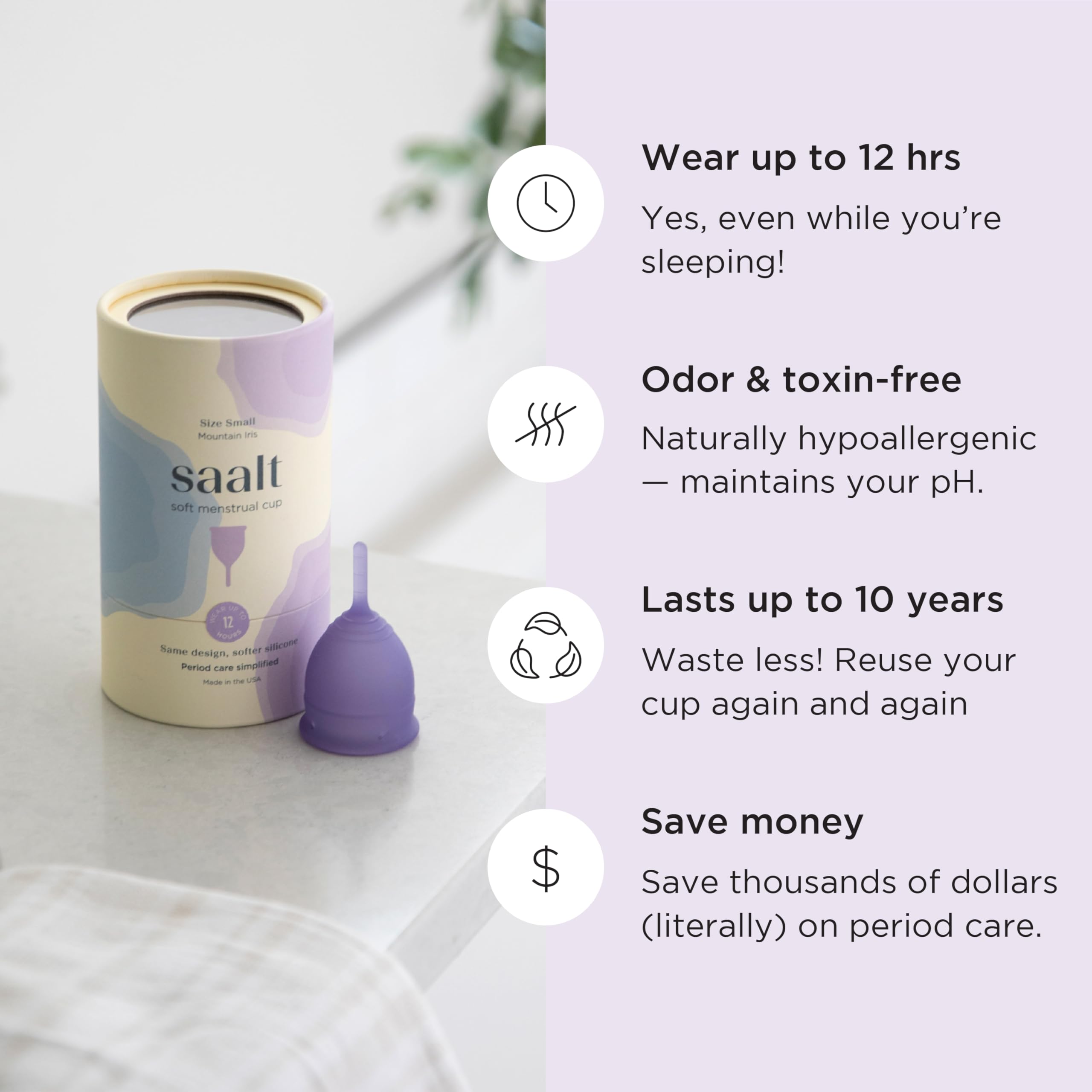 saalt comparación de tallas small y regular para elegir flujo