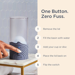 Diseño compacto de Saalt Steamer para encimera y espacio reducido.