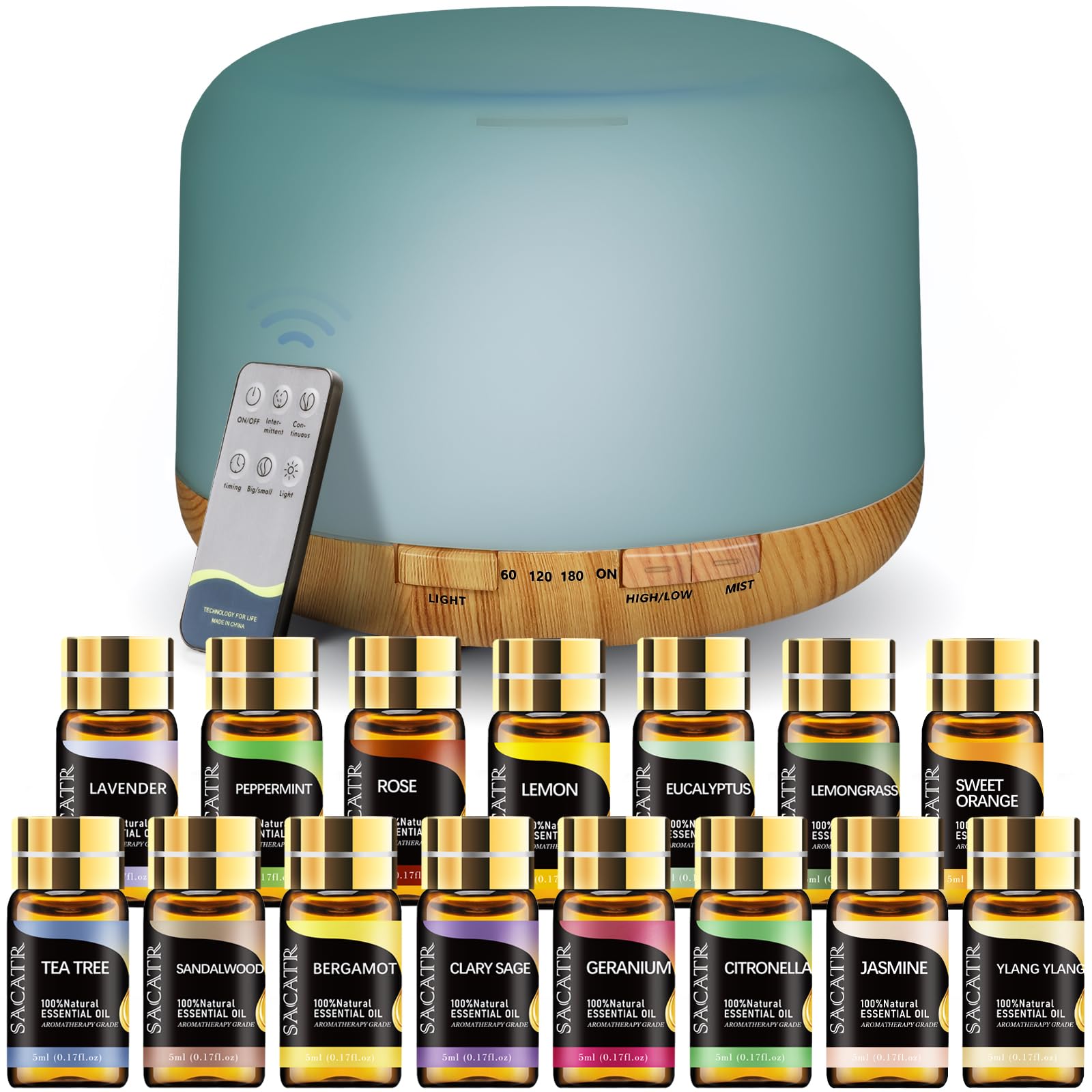 SACATR difusor frontal 500ml mostrando diseño elegante y funcionalidad
