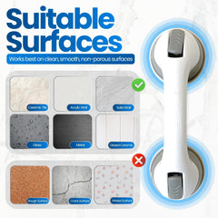 Safe-er-Grip colocada en borde de bañera para apoyo al salir