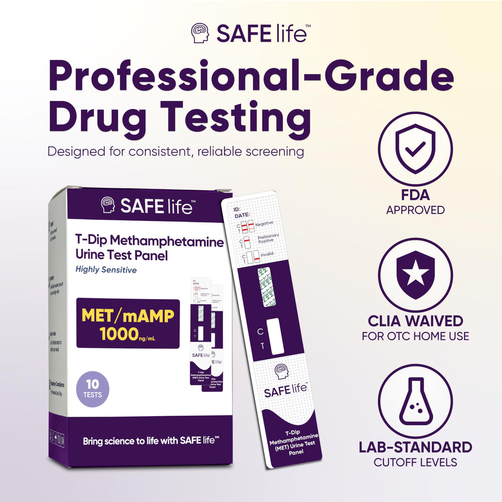 SAFE LIFE prueba en uso con mano sosteniendo la dip card, fácil manejo