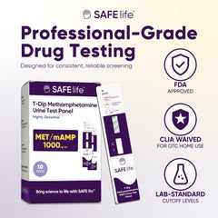 SAFE LIFE prueba en uso con mano sosteniendo la dip card, fácil manejo