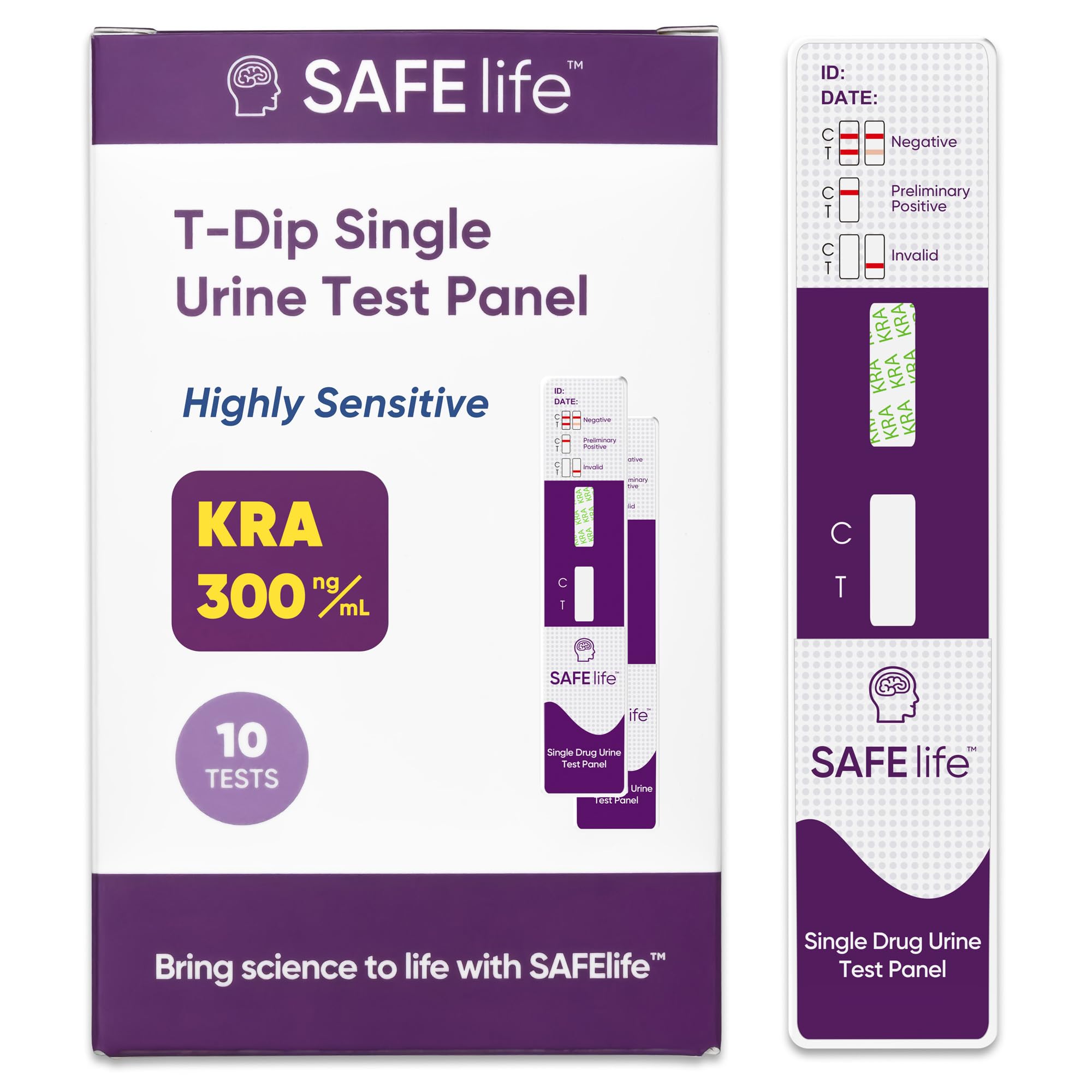 SAFE LIFE frontal del empaque, presentación clara y útil en cribado