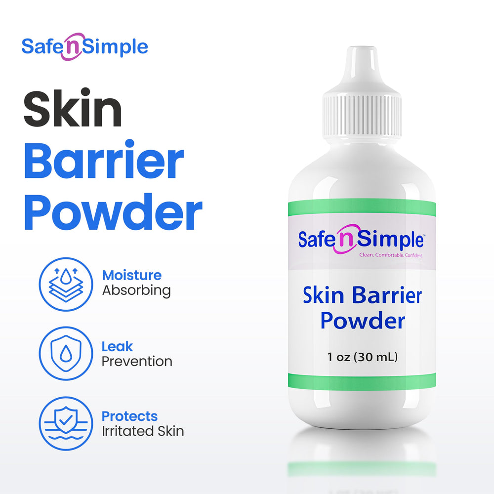 Safe n' Simple aplicación del polvo en la piel para mejorar comodidad y sellado