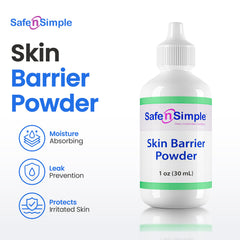 Safe n' Simple aplicación del polvo en la piel para mejorar comodidad y sellado