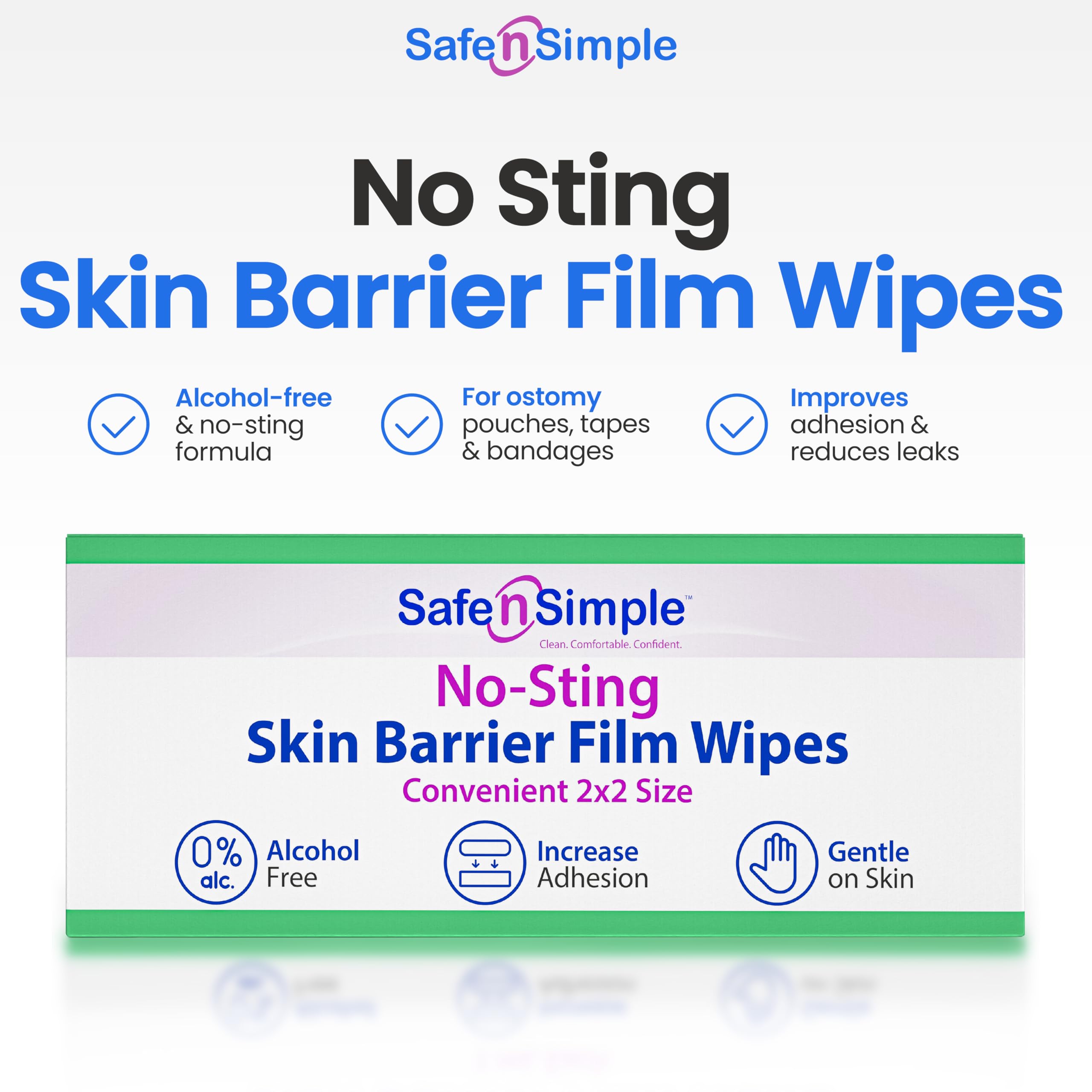 Safe n' Simple textura de la película seca en la piel, protección respirable