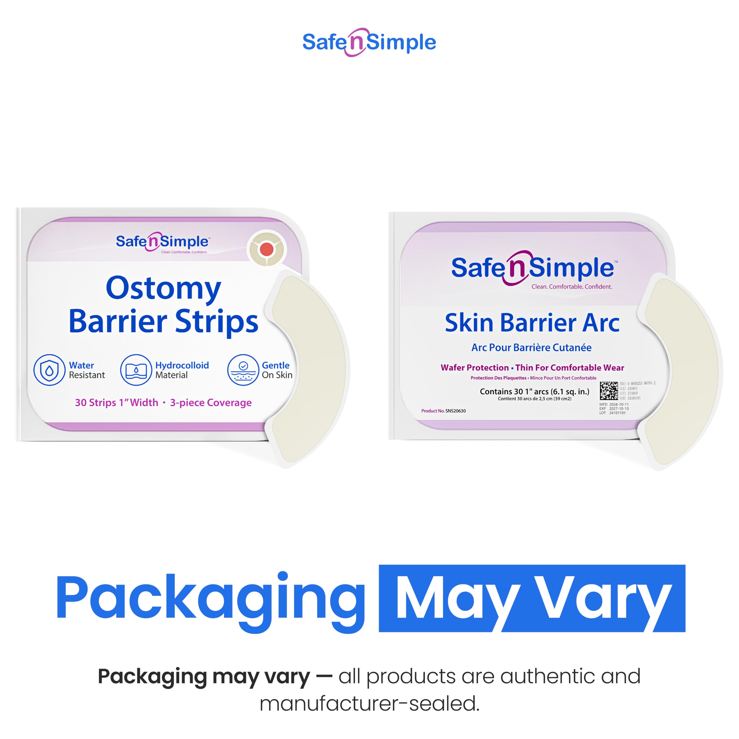 Safe n' Simple textura hidrocoloide en primer plano, muestra flexibilidad y adaptación