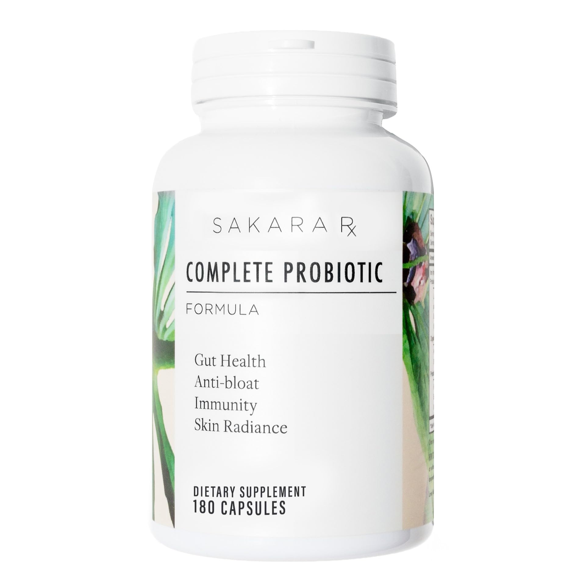 SAKARA frasco frontal mostrando 180 cápsulas y envase limpio, ideal para uso diario