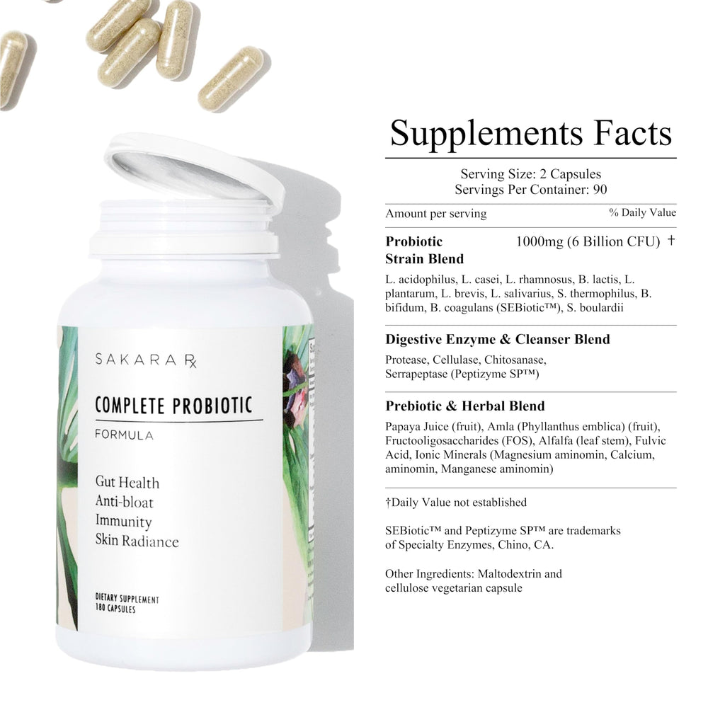 SAKARA ingredientes vegetales frescos que inspiran la formulación limpia del probiótico